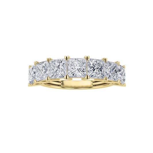 3CTW Princess Lab-Grown Diamond Prong Seven Stone Band Ring 7 Stones