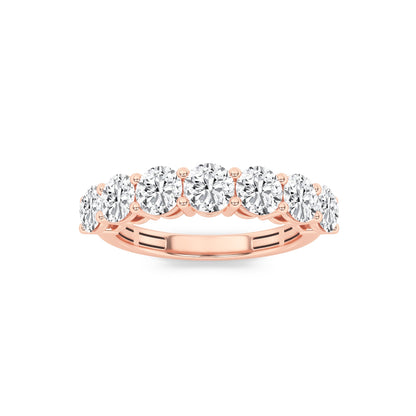 2CTW Round Lab-Grown Diamond Prong Seven Stone Band Ring 7 Stones
