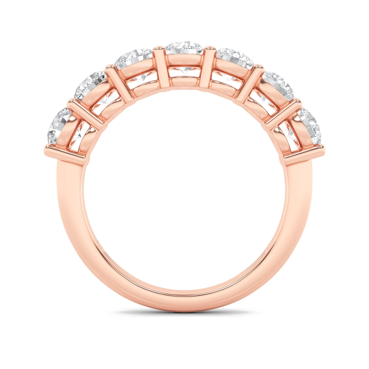 2CTW Round Lab-Grown Diamond Prong Seven Stone Band Ring 7 Stones