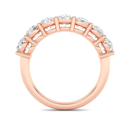 2CTW Round Lab-Grown Diamond Prong Seven Stone Band Ring 7 Stones