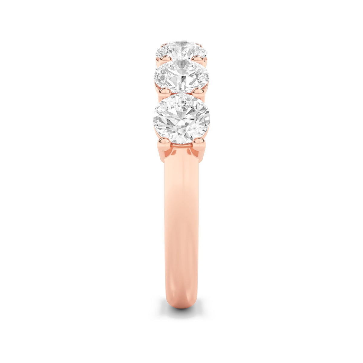 2CTW Round Lab-Grown Diamond Prong Seven Stone Band Ring 7 Stones