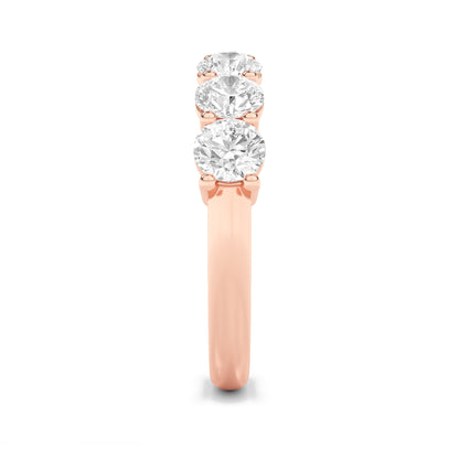 2CTW Round Lab-Grown Diamond Prong Seven Stone Band Ring 7 Stones