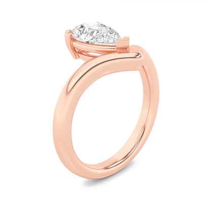 1.5CTW Pear Lab-Grown Diamond Prong Chevron Solitaire Engagement Ring 1 Stone