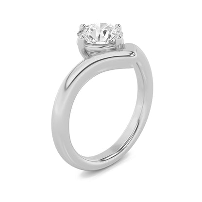 1.5CTW Round Lab-Grown Diamond Prong Chevron Solitaire Engagement Ring 1 Stone