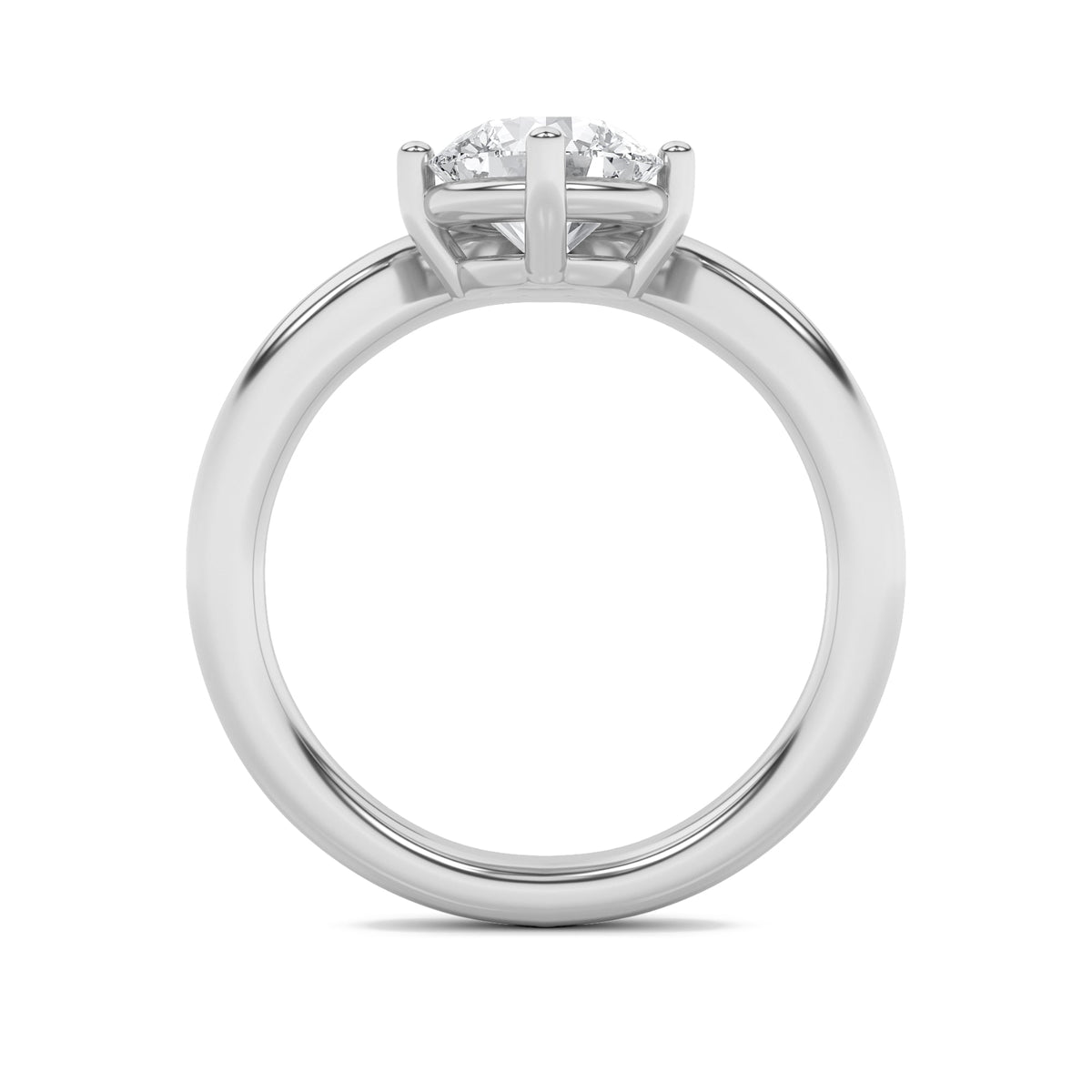 1.5CTW Round Lab-Grown Diamond Prong Chevron Solitaire Engagement Ring 1 Stone