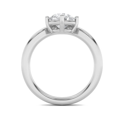 1.5CTW Round Lab-Grown Diamond Prong Chevron Solitaire Engagement Ring 1 Stone