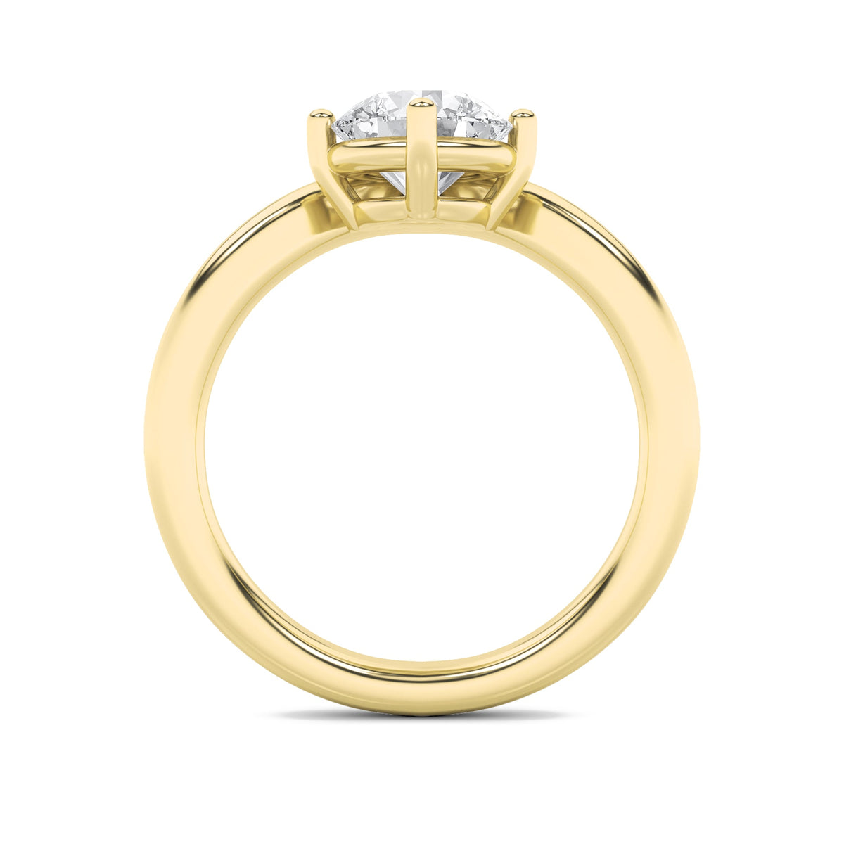 1.5CTW Round Lab-Grown Diamond Prong Chevron Solitaire Engagement Ring 1 Stone