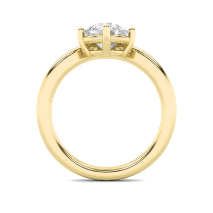 1.5CTW Round Lab-Grown Diamond Prong Chevron Solitaire Engagement Ring 1 Stone