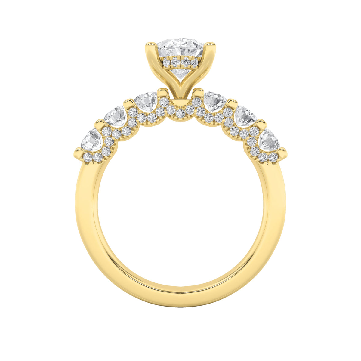 2.5CTW Oval Lab-Grown Diamond Prong Accented Double Halo Set of Band and Ring 79 Stones