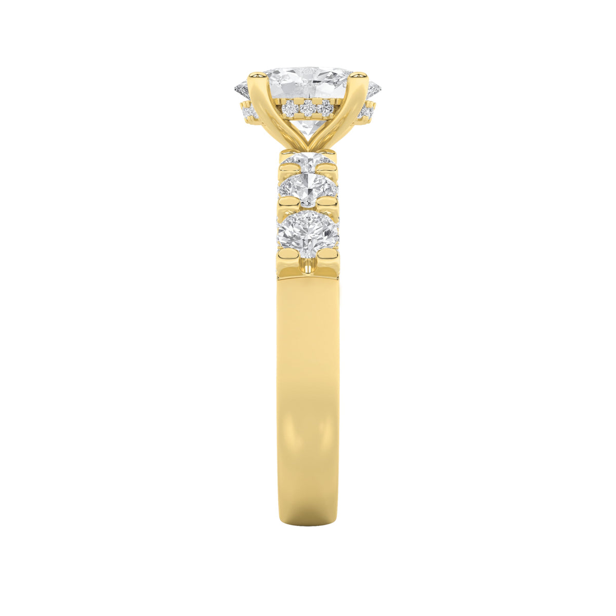 2.5CTW Oval Lab-Grown Diamond Prong Accented Double Halo Set of Band and Ring 79 Stones