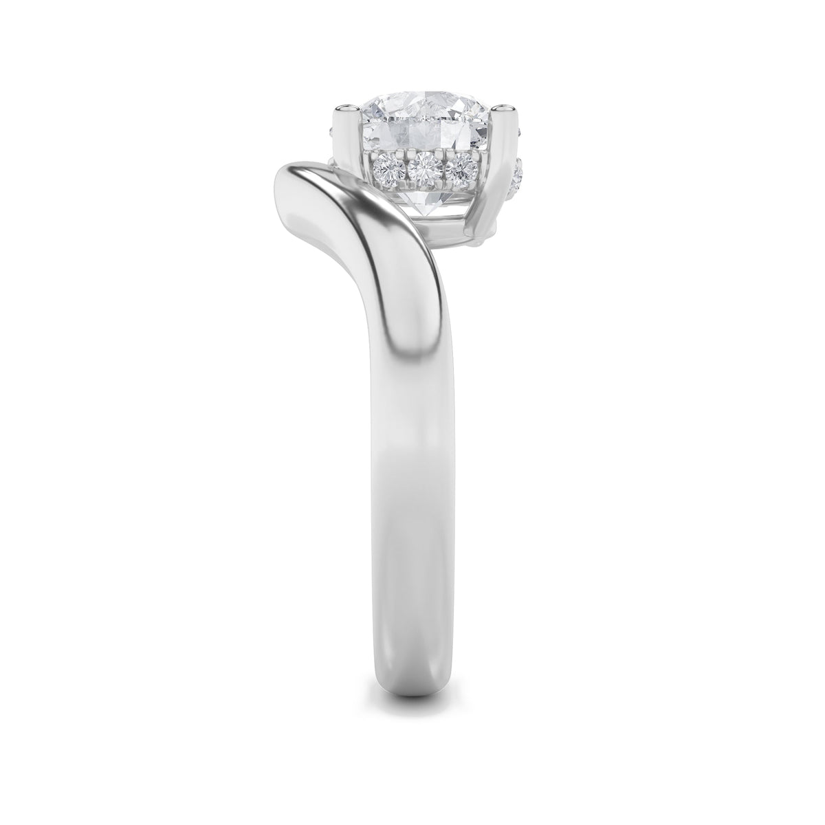 2CTW Round Lab-Grown Diamond Prong Accented Solitaire Fancy Engagement Ring 10 Stones