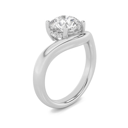 2CTW Round Lab-Grown Diamond Prong Accented Solitaire Fancy Engagement Ring 10 Stones