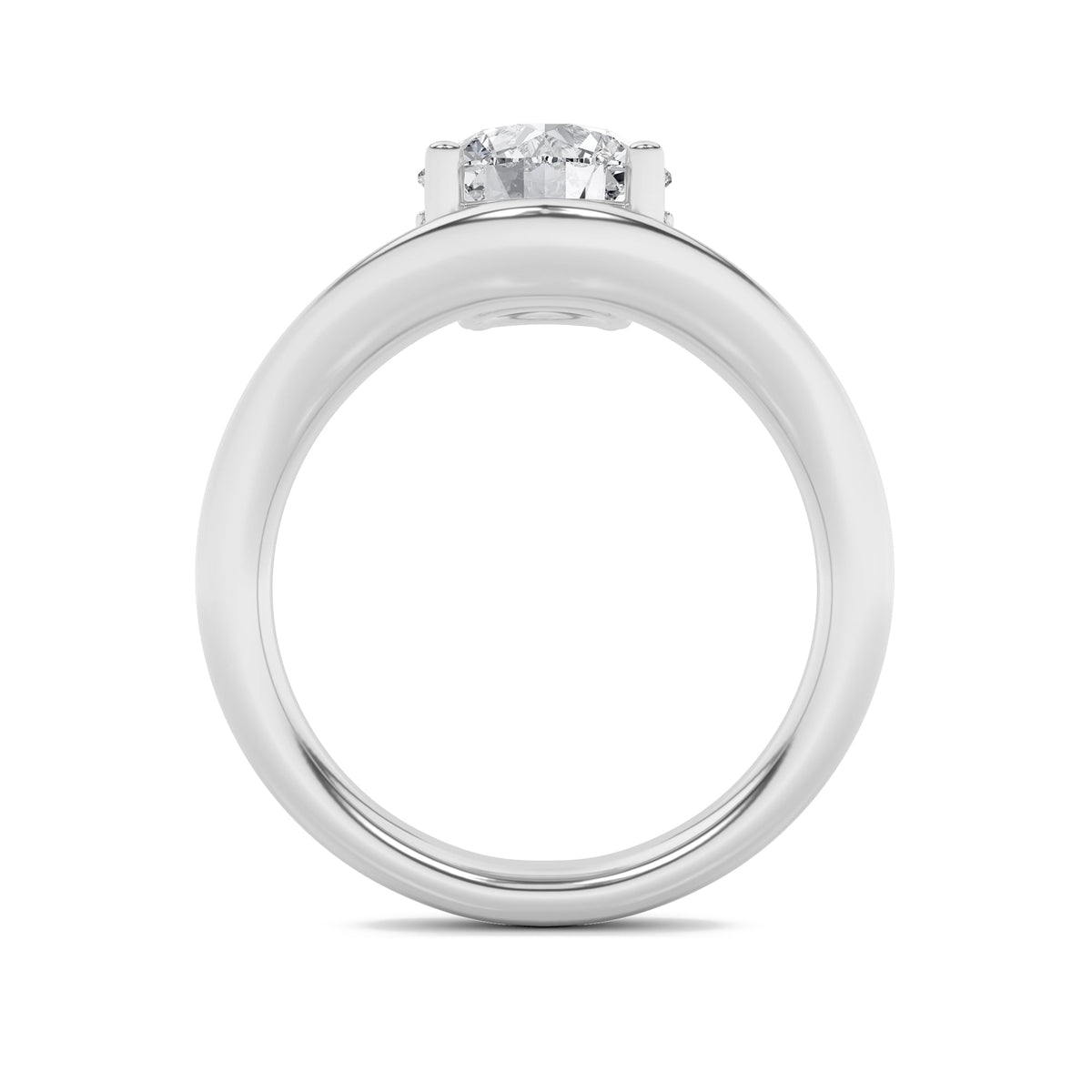 2CTW Round Lab-Grown Diamond Prong Accented Solitaire Fancy Engagement Ring 10 Stones
