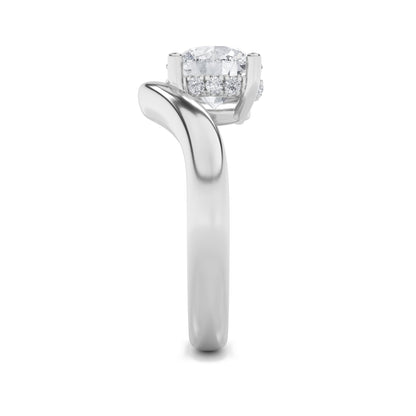 2CTW Round Lab-Grown Diamond Prong Accented Solitaire Fancy Engagement Ring 10 Stones