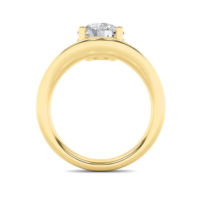 2CTW Round Lab-Grown Diamond Prong Accented Solitaire Fancy Engagement Ring 10 Stones