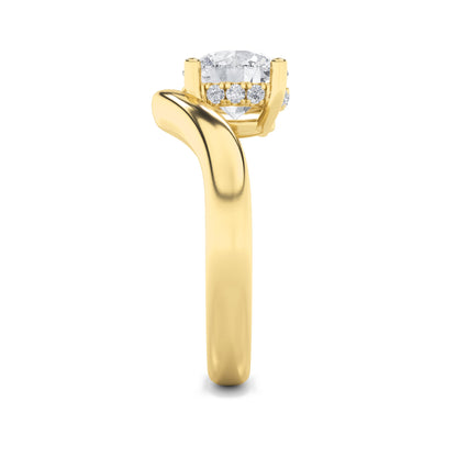 2CTW Round Lab-Grown Diamond Prong Accented Solitaire Fancy Engagement Ring 10 Stones