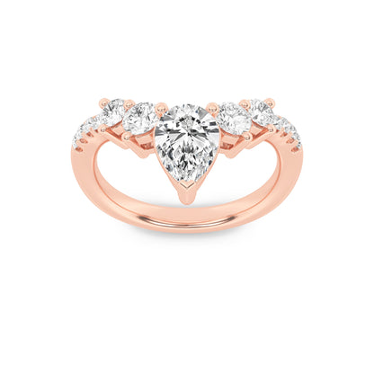 1.5CTW Pear Lab-Grown Diamond Fancy Contour Ring 13 Stones