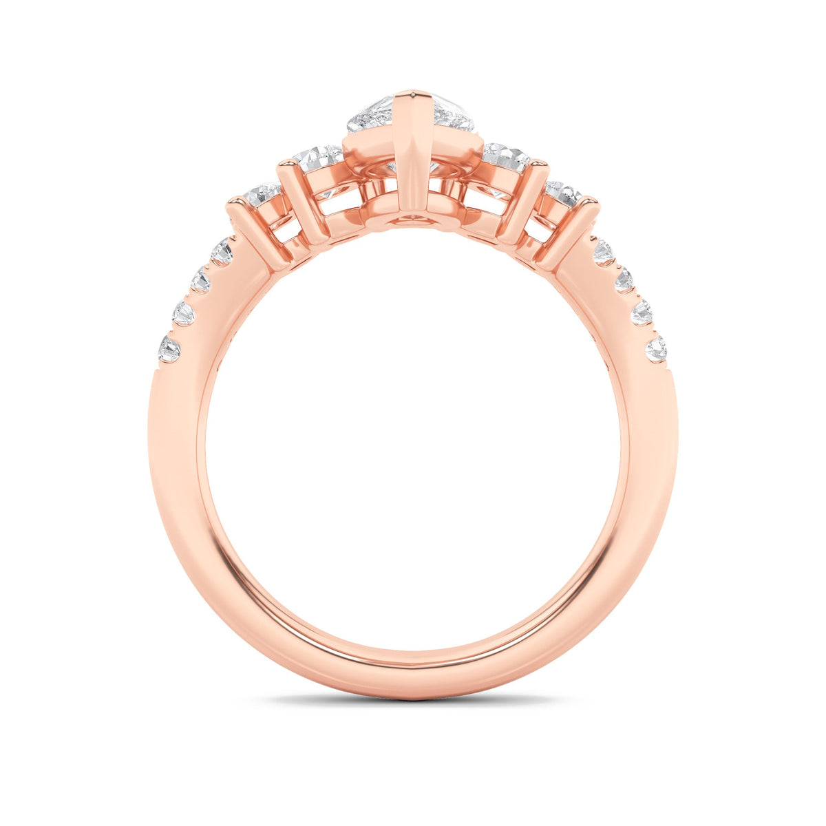 1.5CTW Pear Lab-Grown Diamond Fancy Contour Ring 13 Stones