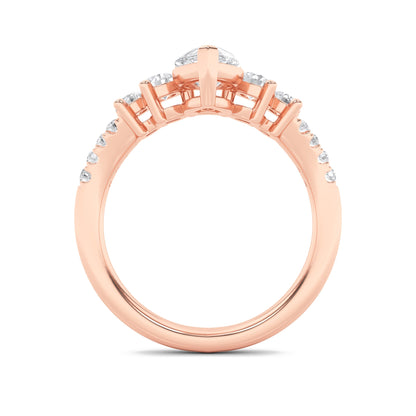 1.5CTW Pear Lab-Grown Diamond Fancy Contour Ring 13 Stones