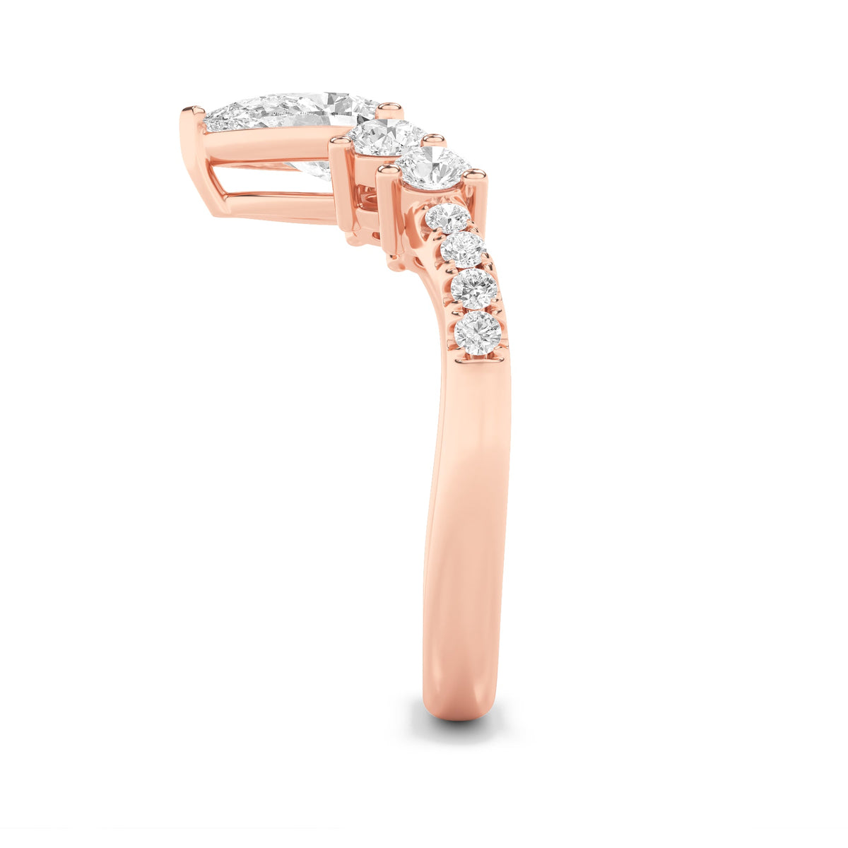 1.5CTW Pear Lab-Grown Diamond Fancy Contour Ring 13 Stones