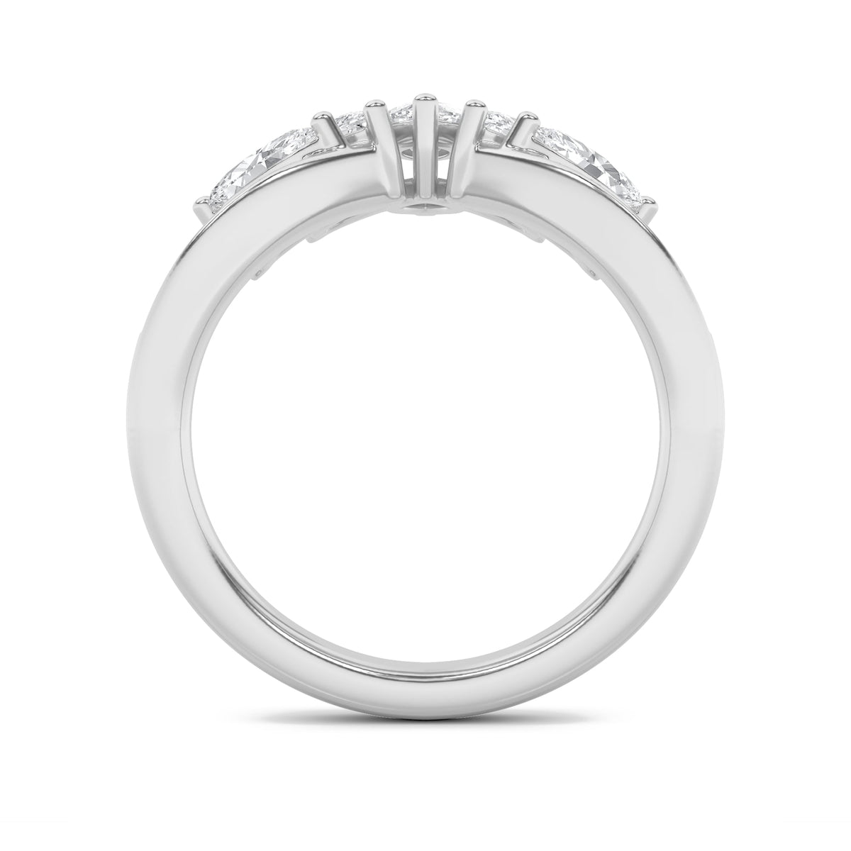 1.5CTW Marquise Lab-Grown Diamond Prong Fancy Contour Ring 15 Stones