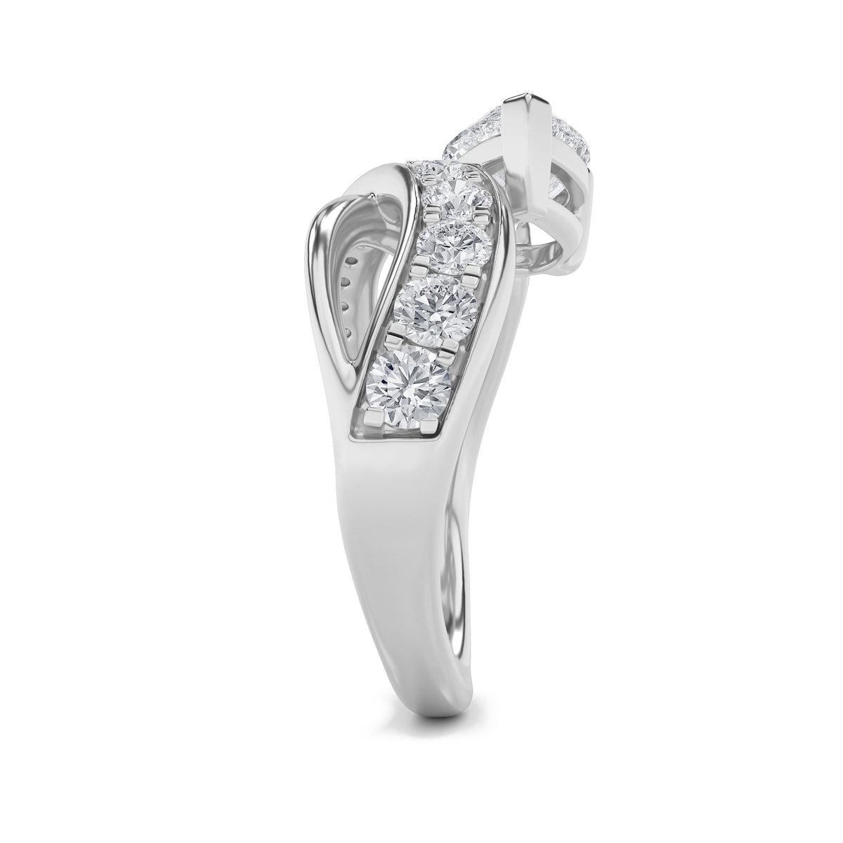 2CTW Pear Lab-Grown Diamond Prong Fashion Accented Engagement Ring 17 Stones