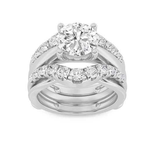 3CTW Round Lab-Grown Diamond Prong Insert Jacket Ring 23 Stones