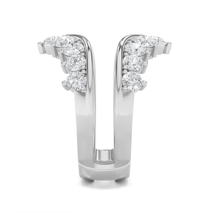 2CTW Round Lab-Grown Diamond Prong Insert Jacket Ring 18 Stones 0.29ct Center