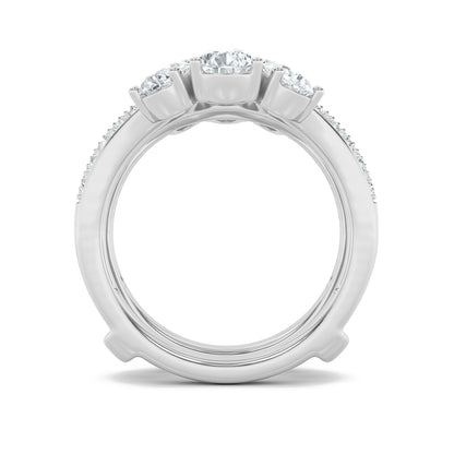 2.25CTW Pear Lab-Grown Diamond Prong Insert Jacket Ring 34 Stones