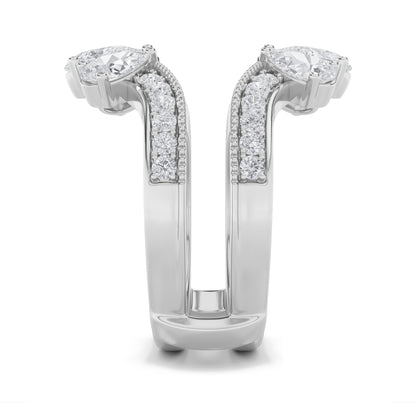 2.25CTW Pear Lab-Grown Diamond Prong Insert Jacket Ring 34 Stones