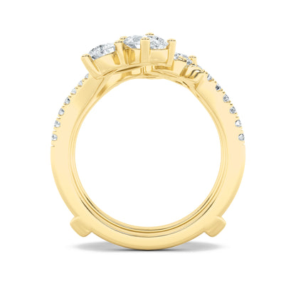 2CTW Marquise Lab-Grown Diamond Prong Insert Jacket Ring 44 Stones