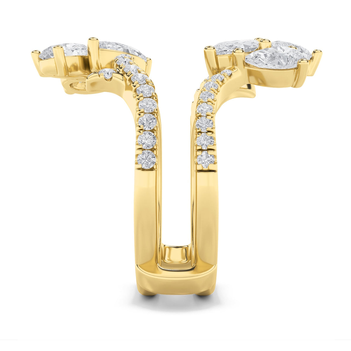 2CTW Marquise Lab-Grown Diamond Prong Insert Jacket Ring 44 Stones