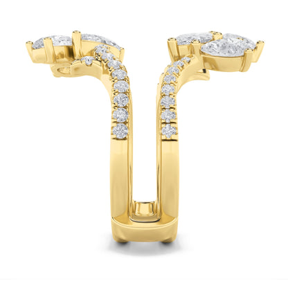 2CTW Marquise Lab-Grown Diamond Prong Insert Jacket Ring 44 Stones