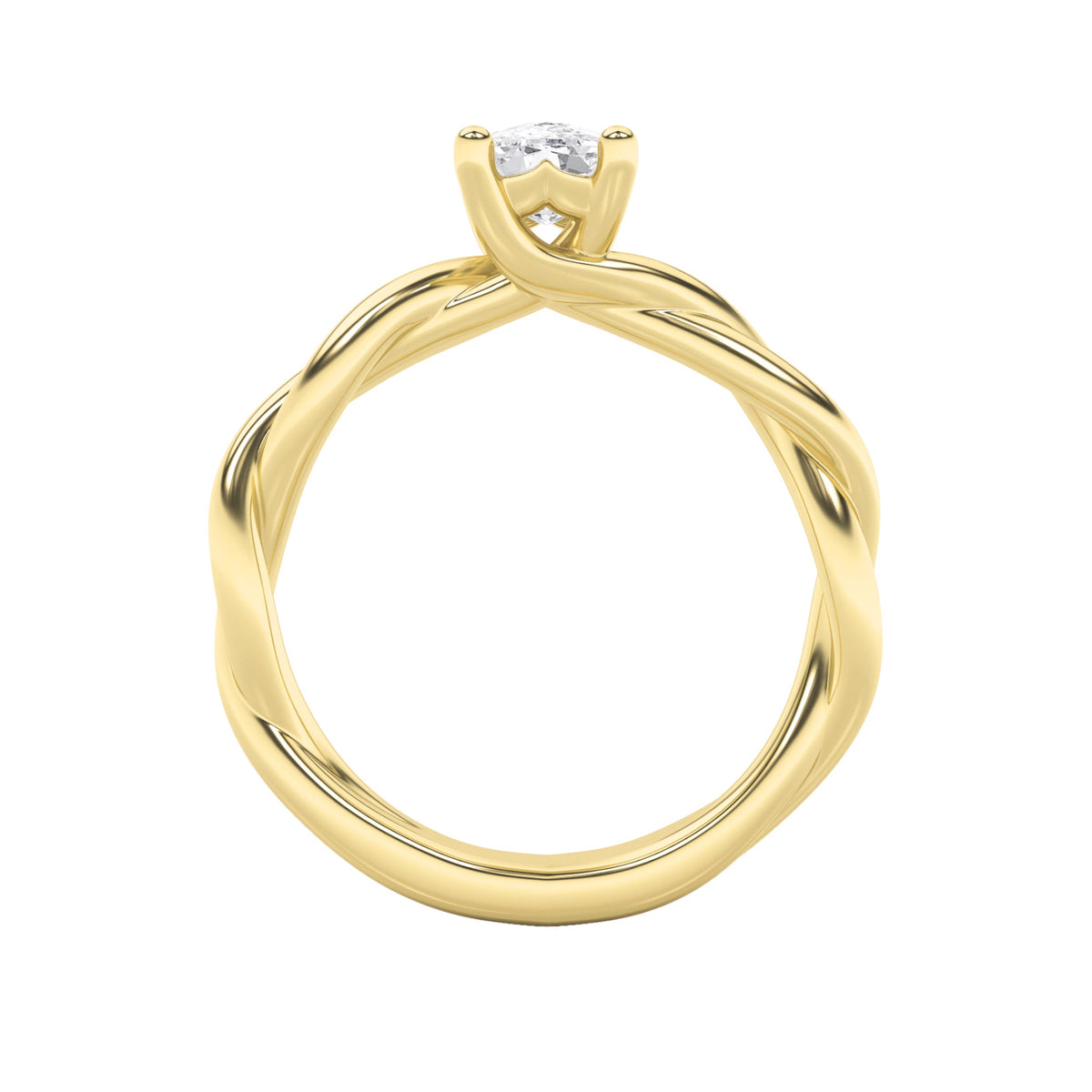 1CTW Elongated Cushion Lab-Grown Diamond Prong Twisted Shank Solitaire Engagement Ring 1 Stone
