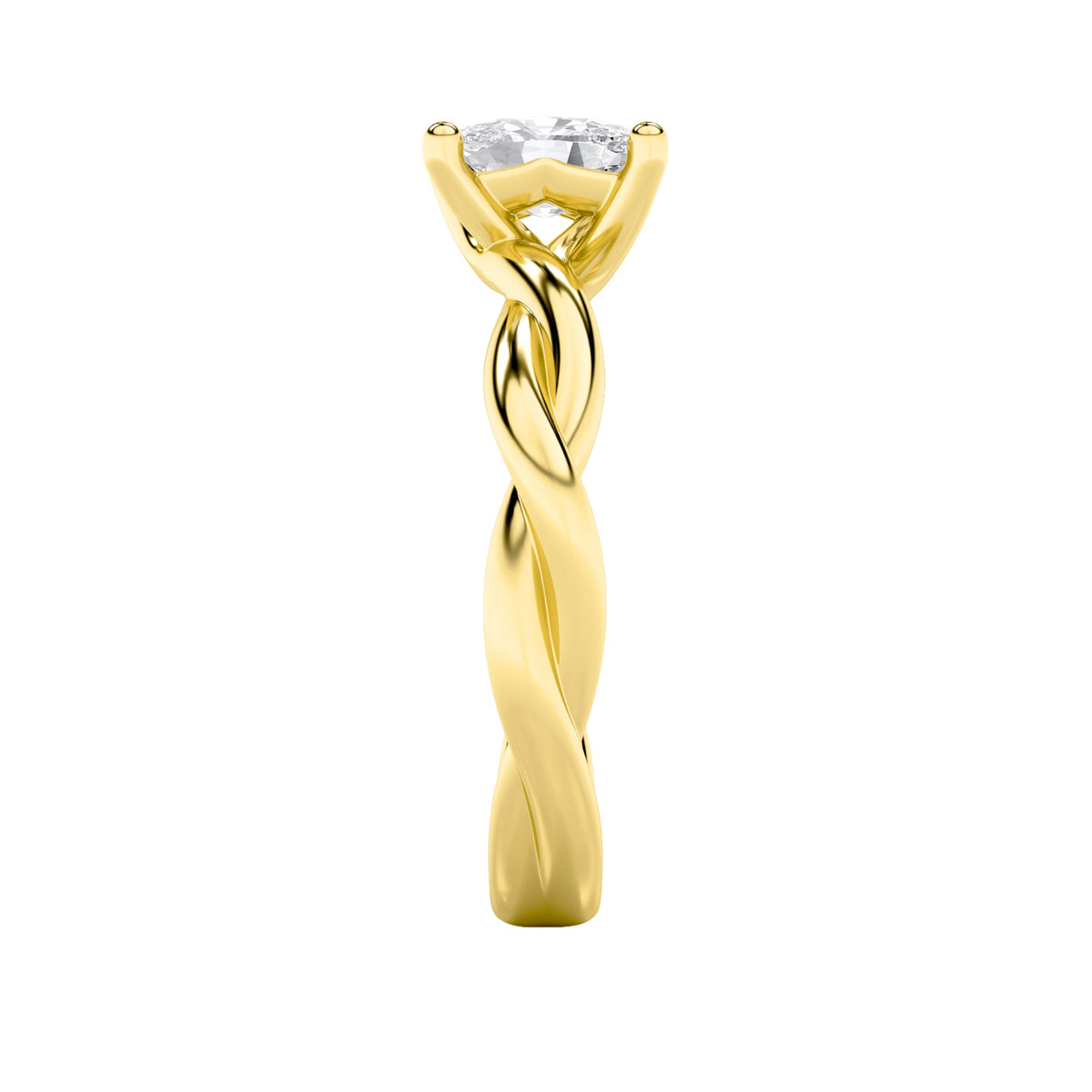 1CTW Elongated Cushion Lab-Grown Diamond Prong Twisted Shank Solitaire Engagement Ring 1 Stone