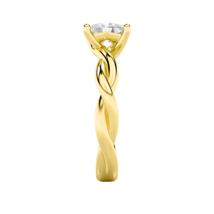 1CTW Elongated Cushion Lab-Grown Diamond Prong Twisted Shank Solitaire Engagement Ring 1 Stone