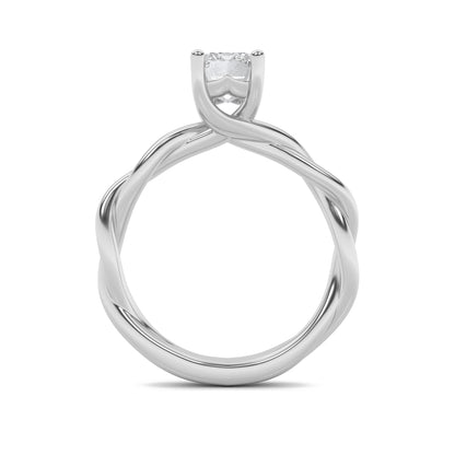 1.5CTW Emerald Lab-Grown Diamond Prong Twisted Shank Solitaire Engagement Ring 1 Stone