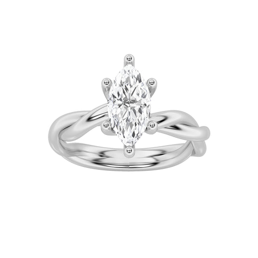 1CTW Marquise Lab-Grown Diamond Prong Twisted Shank Solitaire Engagement Ring 1 Stone