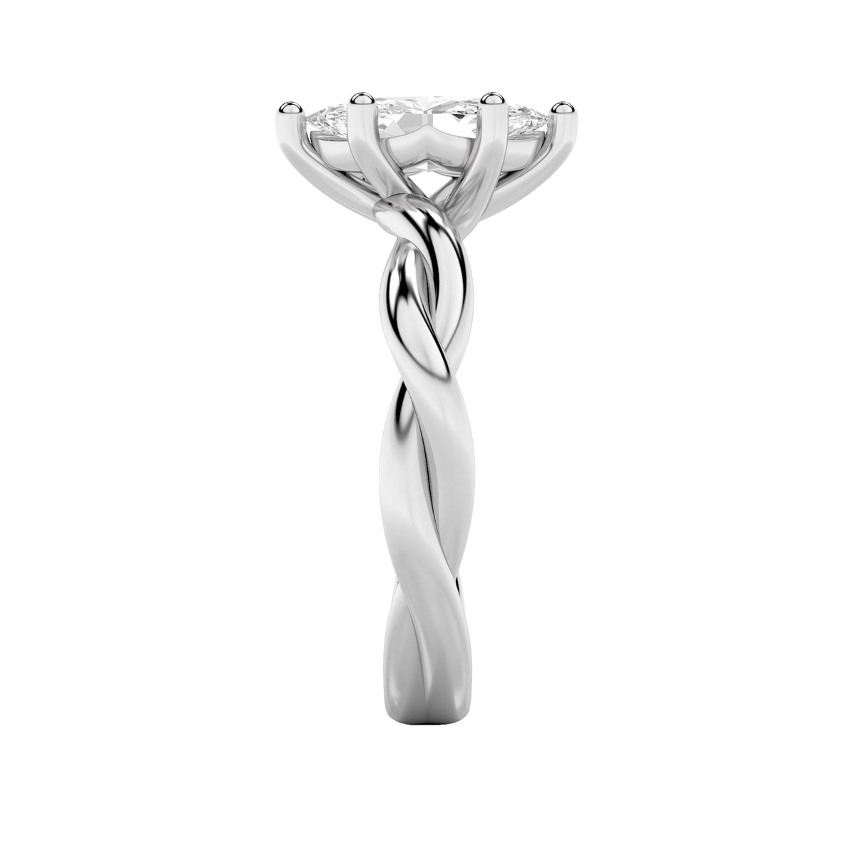 1CTW Marquise Lab-Grown Diamond Prong Twisted Shank Solitaire Engagement Ring 1 Stone