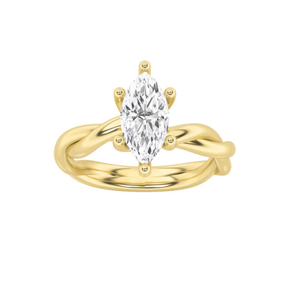 1.5CTW Marquise Lab-Grown Diamond Prong Twisted Shank Solitaire Engagement Ring 1 Stone