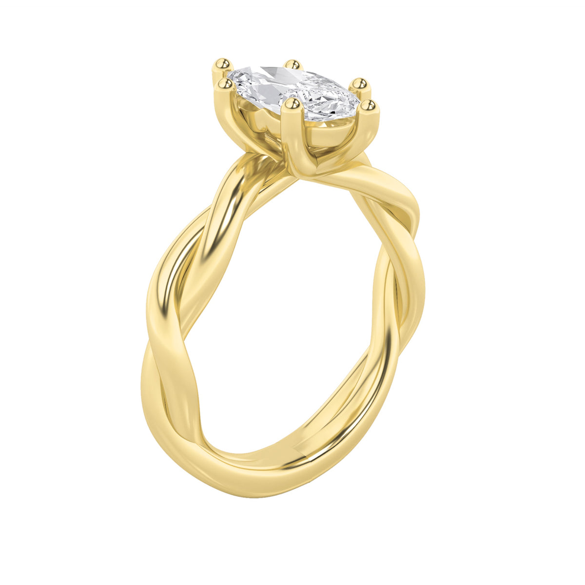 1.5CTW Marquise Lab-Grown Diamond Prong Twisted Shank Solitaire Engagement Ring 1 Stone