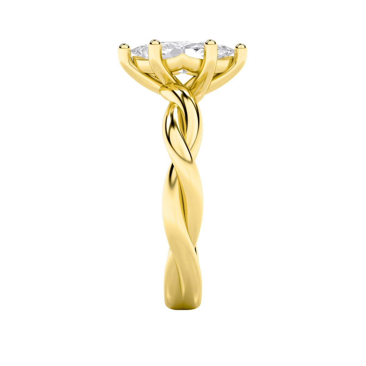 1.5CTW Marquise Lab-Grown Diamond Prong Twisted Shank Solitaire Engagement Ring 1 Stone