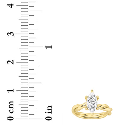 1.5CTW Marquise Lab-Grown Diamond Prong Twisted Shank Solitaire Engagement Ring 1 Stone