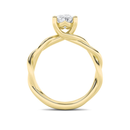 1CTW Oval Lab-Grown Diamond Prong Twisted Shank Solitaire Engagement Ring 1 Stone