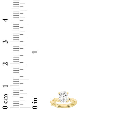1CTW Oval Lab-Grown Diamond Prong Twisted Shank Solitaire Engagement Ring 1 Stone