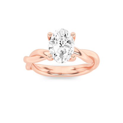 1.5CTW Oval Lab-Grown Diamond Prong Ring 1 Stone