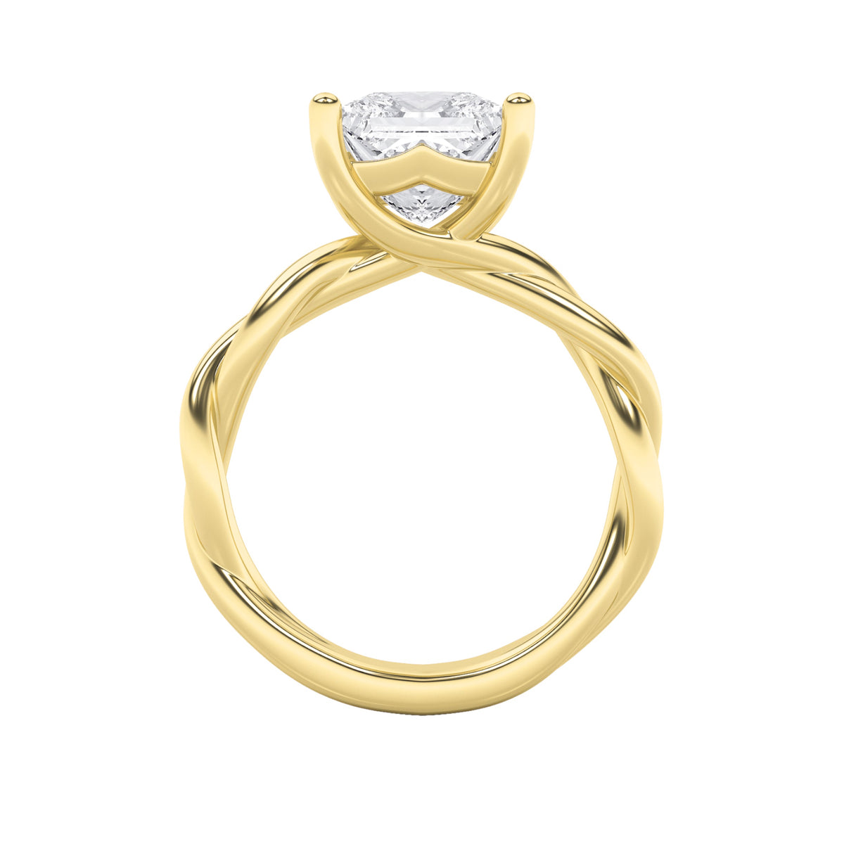 1CTW Princess Lab-Grown Diamond Prong Twisted Shank Solitaire Engagement Ring 1 Stone