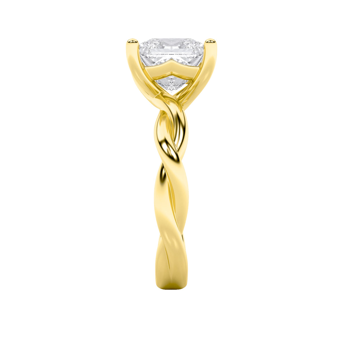 1CTW Princess Lab-Grown Diamond Prong Twisted Shank Solitaire Engagement Ring 1 Stone