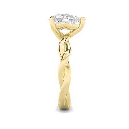 1CTW Pear Lab-Grown Diamond Prong Twisted Shank Solitaire Engagement Ring 1 Stone