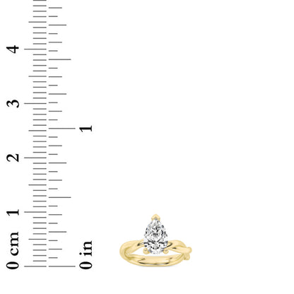 1CTW Pear Lab-Grown Diamond Prong Twisted Shank Solitaire Engagement Ring 1 Stone